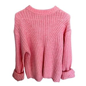 A new day Pink Oversized Cable Knit Sweater
